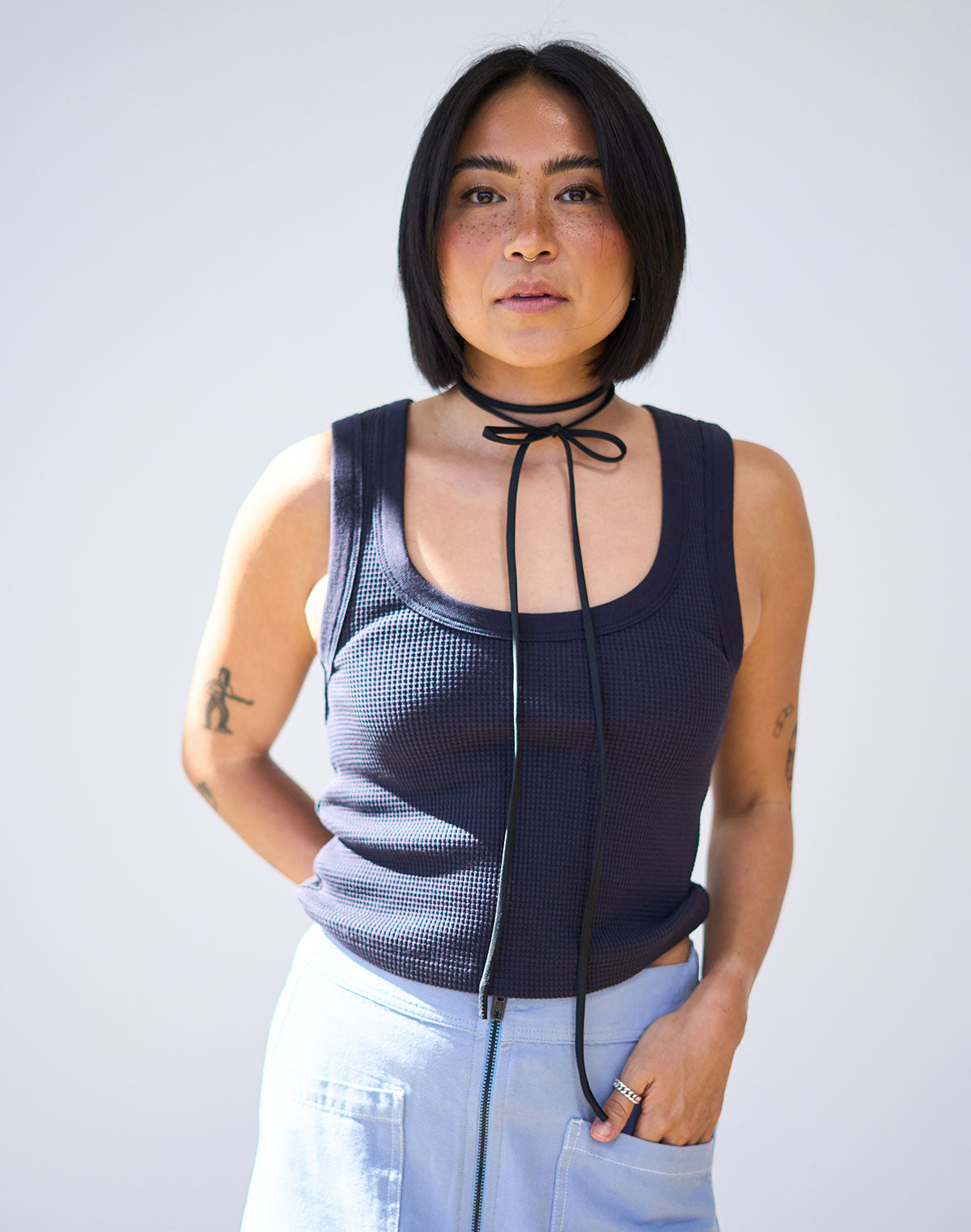 Waffle Square Crop Tank