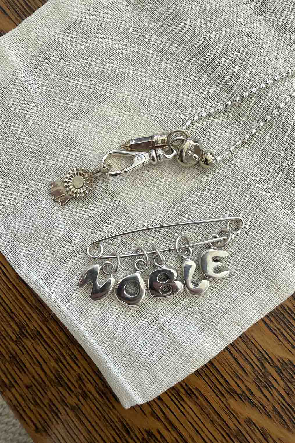 Solid Sterling Silver Bubble Letter Charm