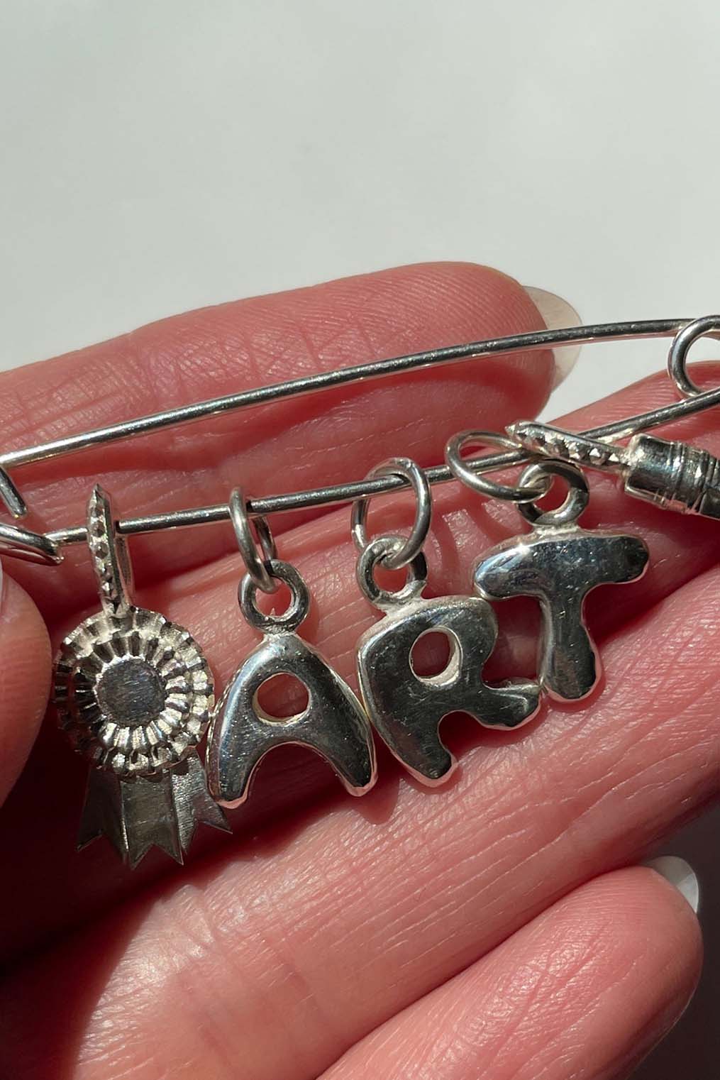 Solid Sterling Silver Bubble Letter Charm