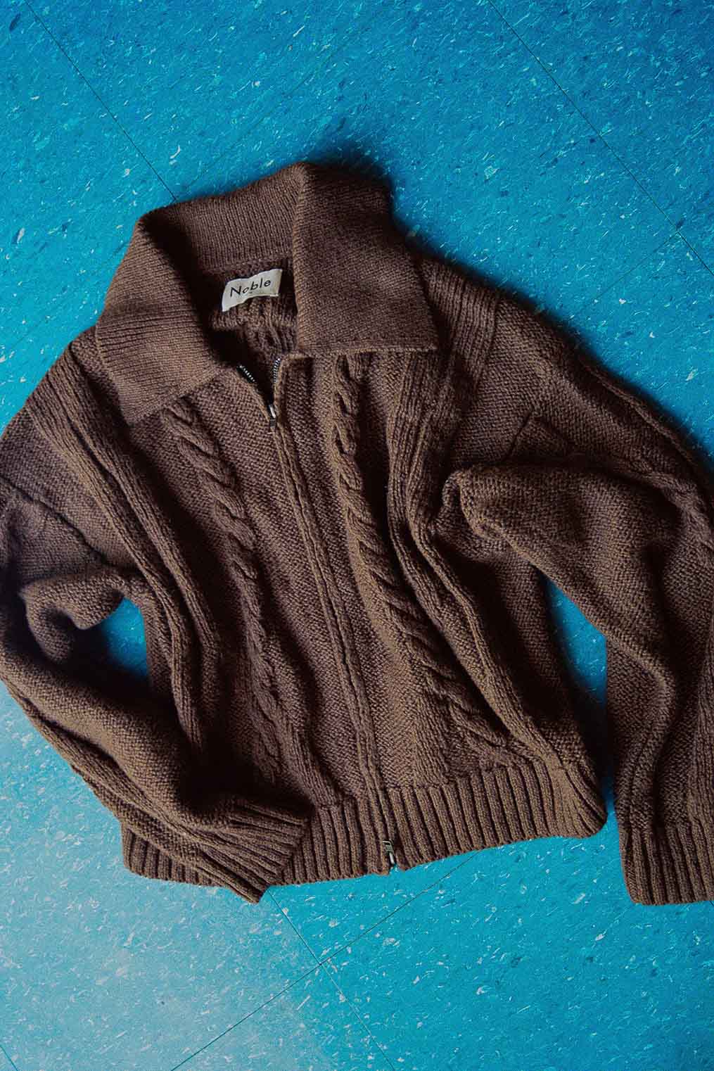 フレッシュサービス UTILITY PILE CARDIGAN SET-UP Braided Knit Cardigan