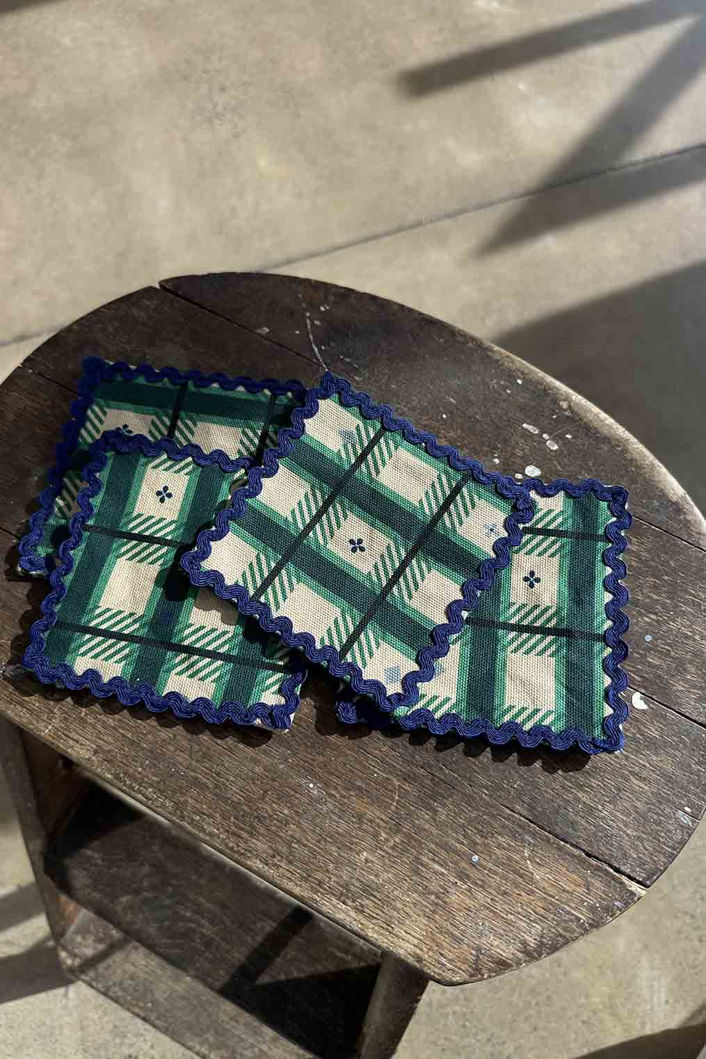 Plaid Coaster Set