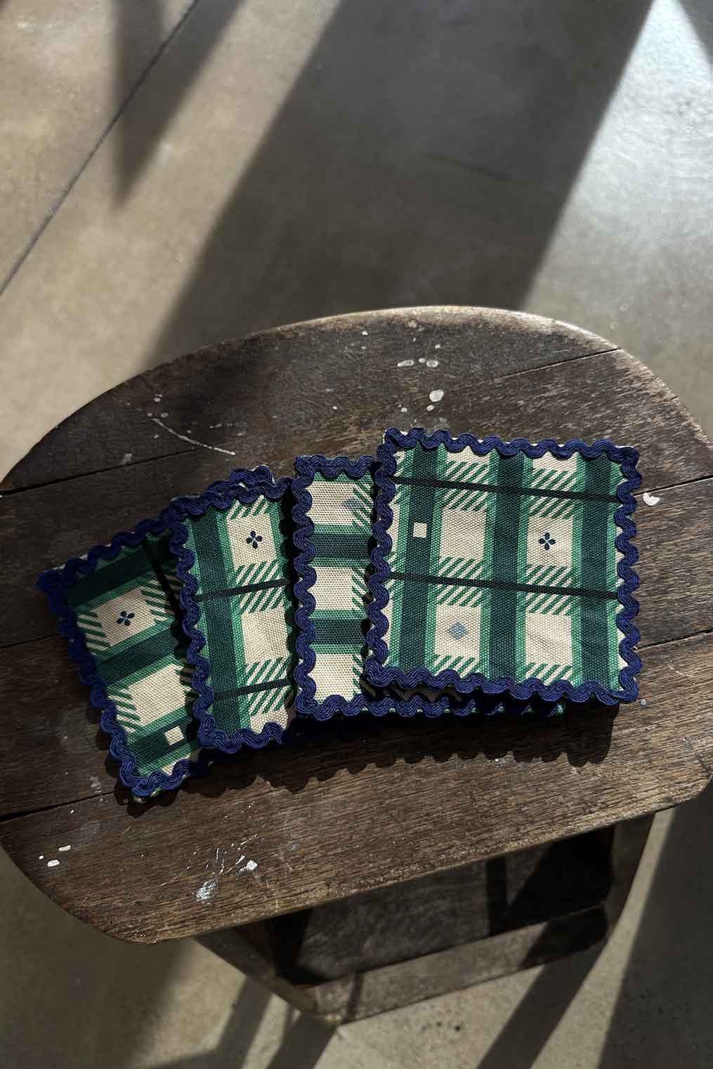 Plaid Coaster Set