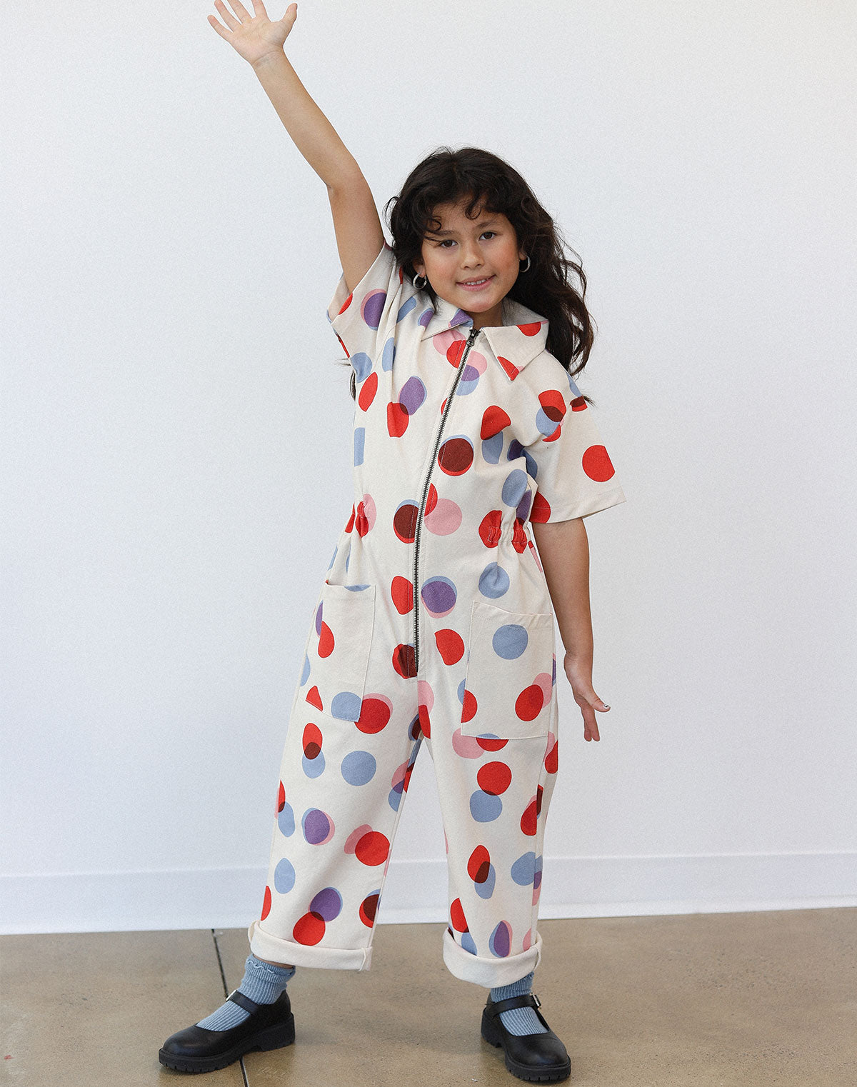 Noble Kids Utility Suit in Polka Dot