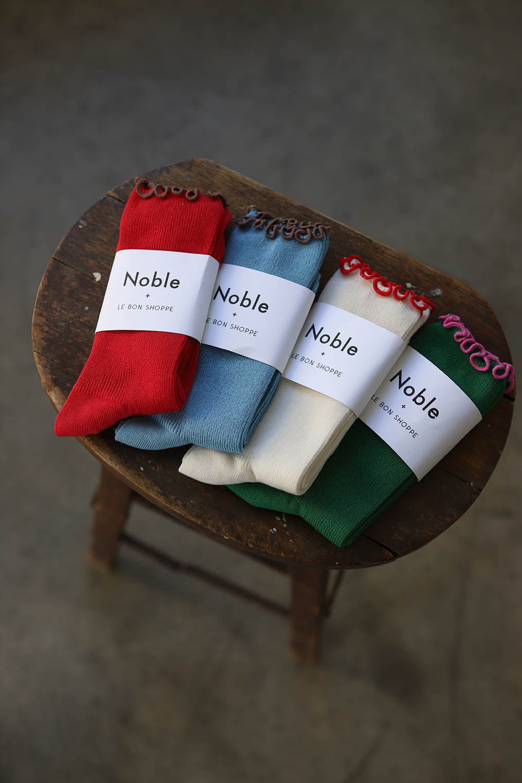 Ruffle Modal Sock - Paprika/Brown Edge