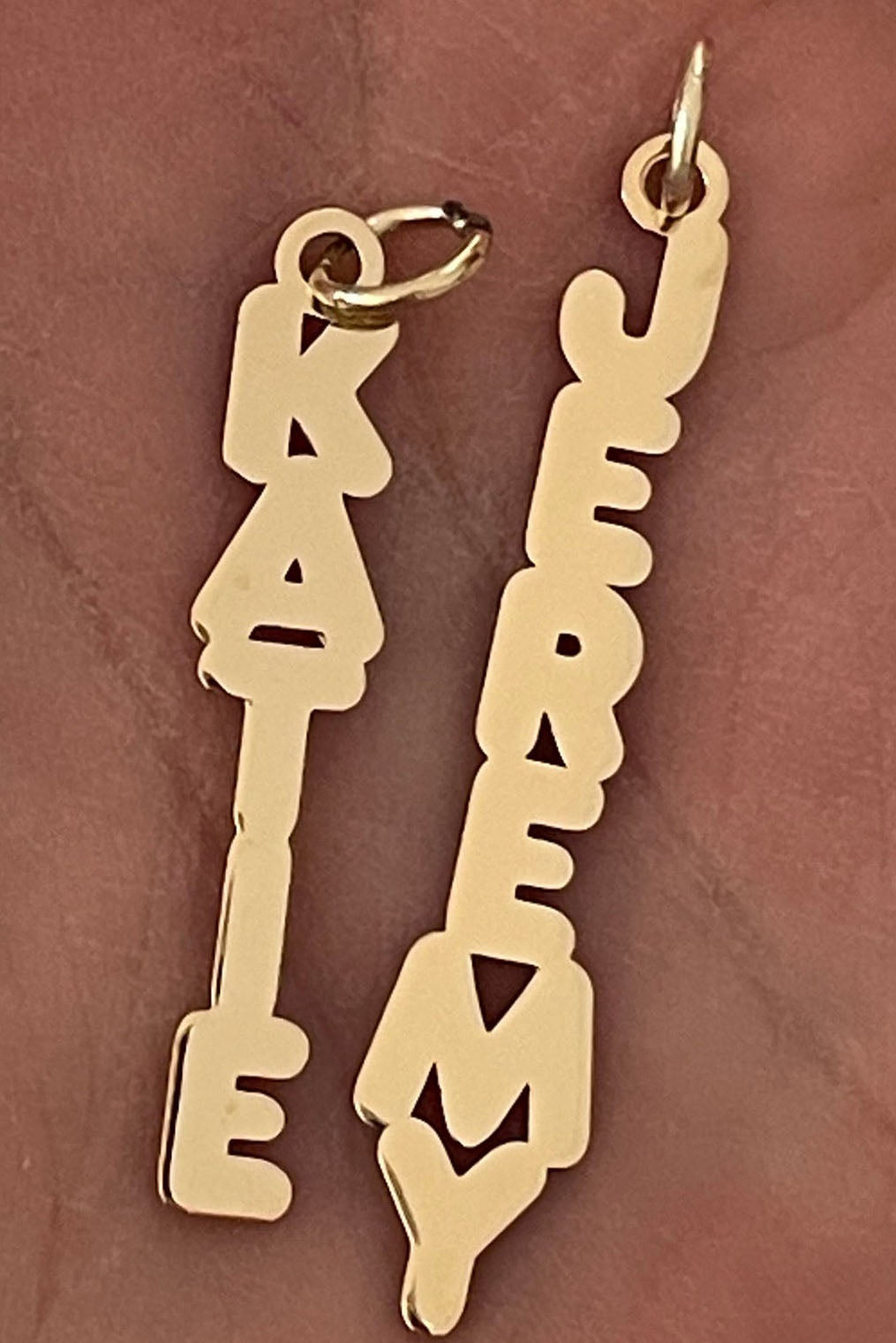 Custom Vertical Bubble Letter Name Charm