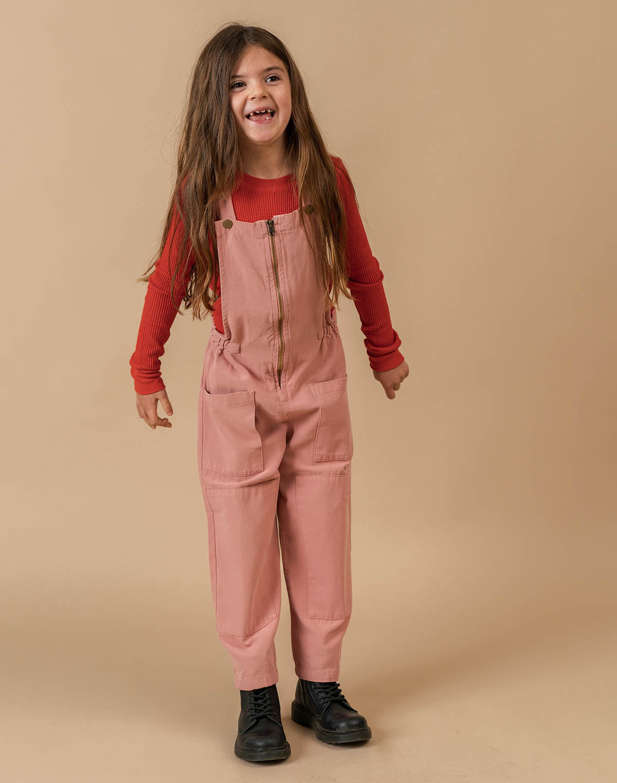 Noble Organic Overalls in Dusty Rose