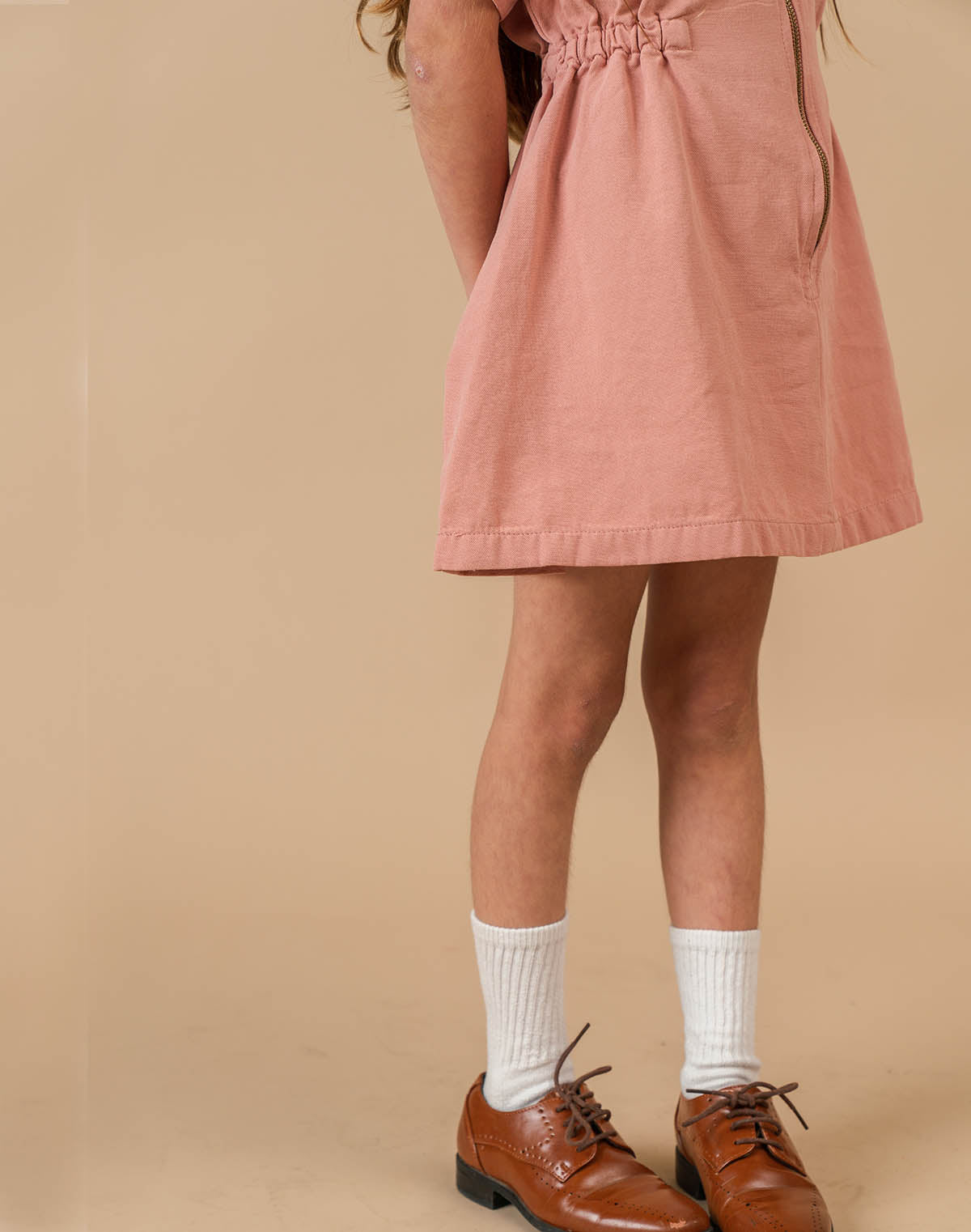 Noble Organic Utility Dress in Dusty Rose