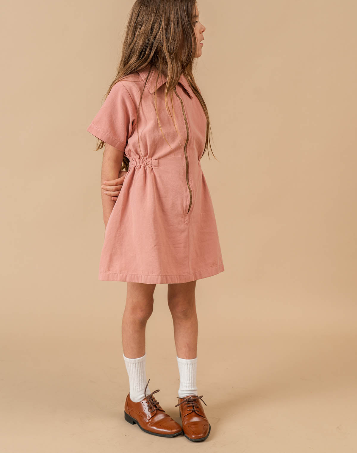 Noble Organic Utility Dress in Dusty Rose