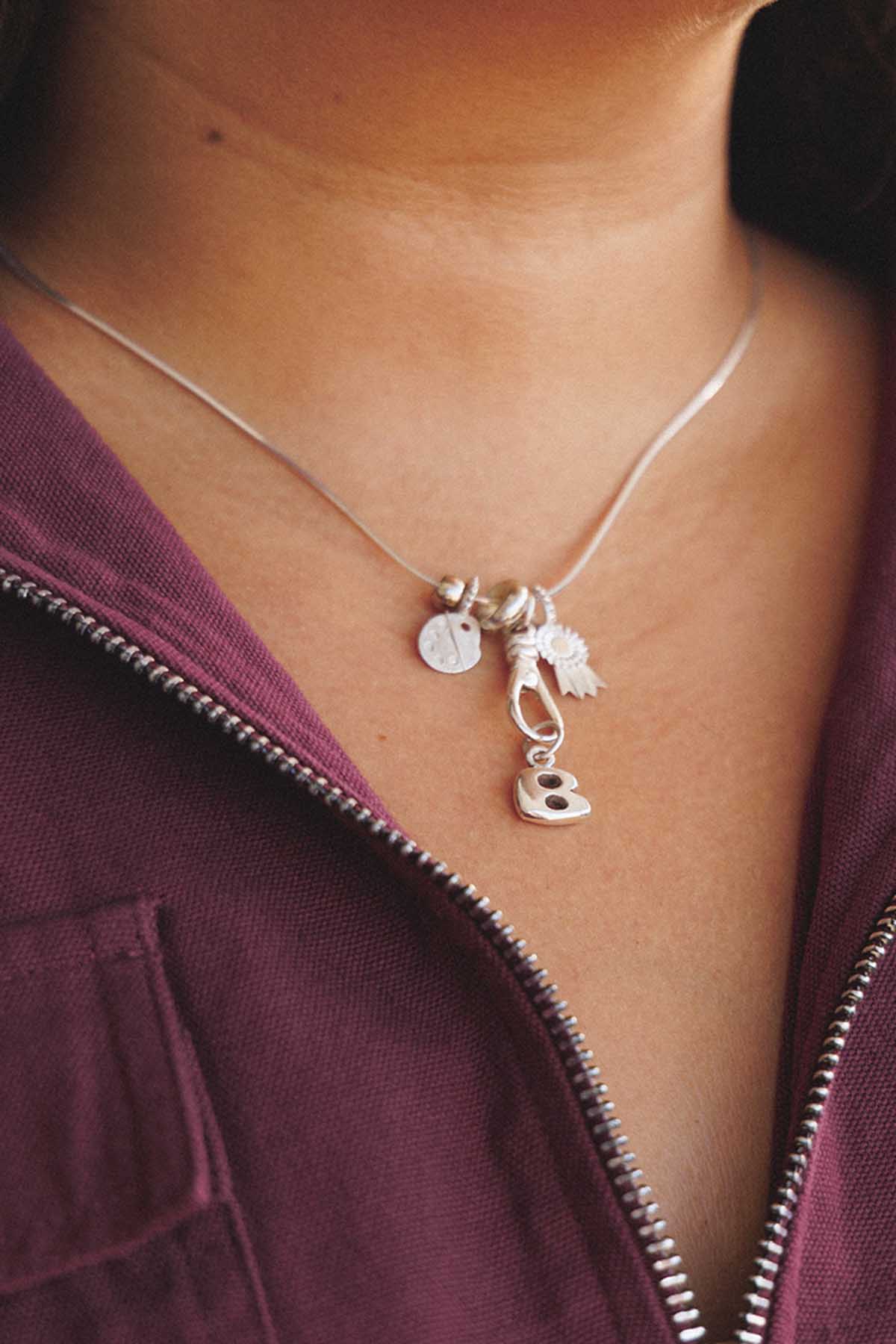Solid Sterling Silver Bubble Letter Charm