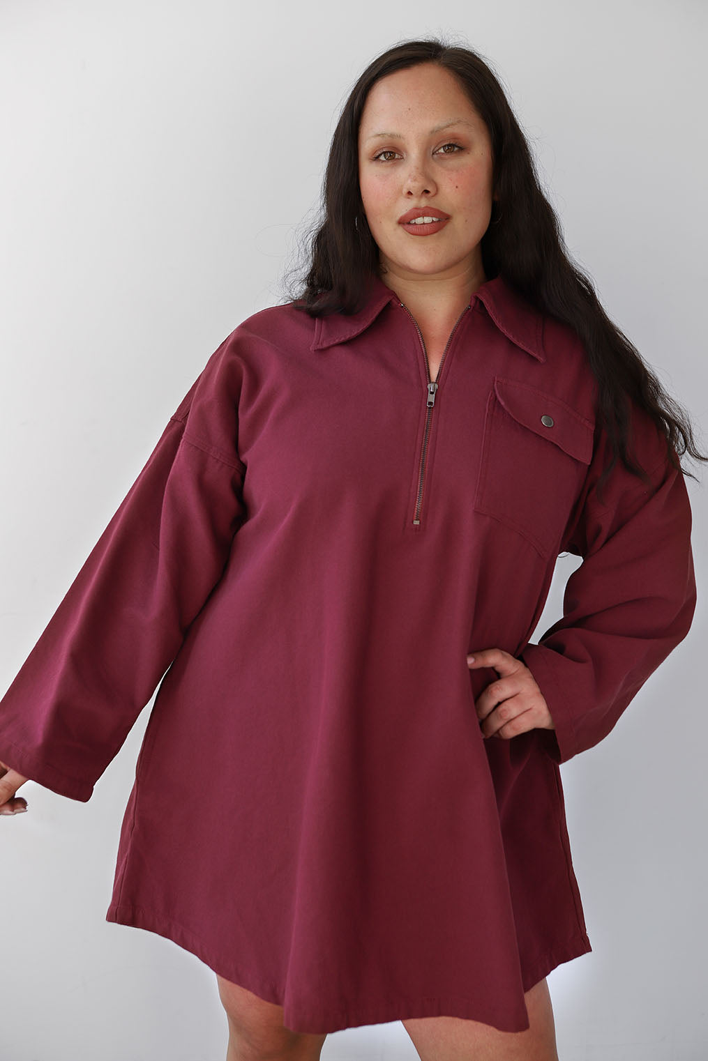 Noble Smock Dress in Bordeaux Bordeaux / S