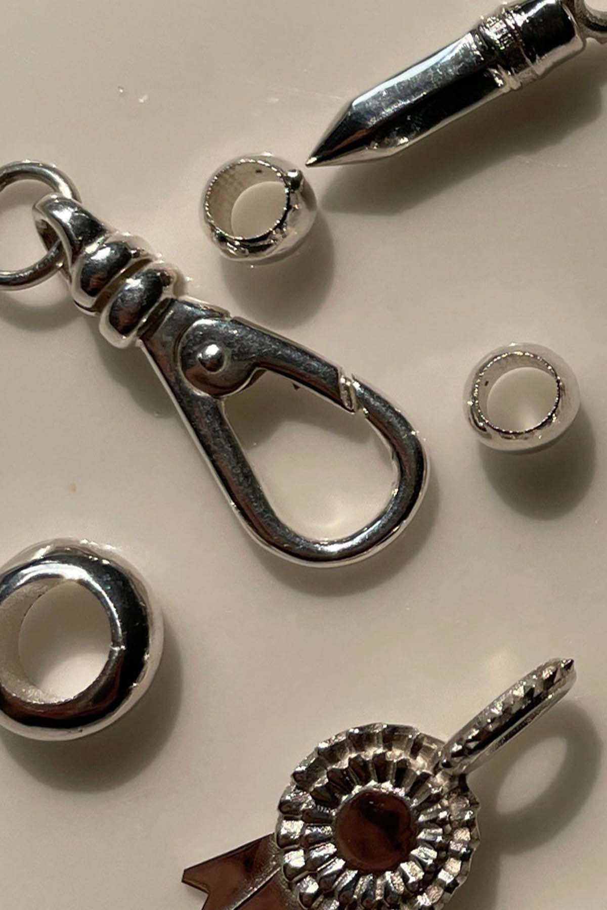 Sterling Silver Swivel Push Clip