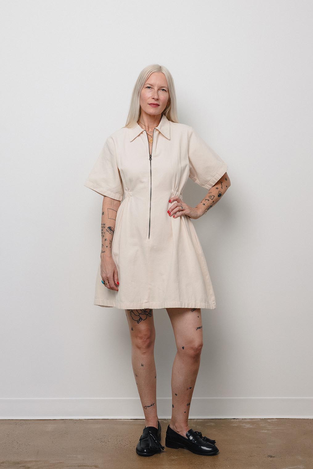Noble Utility Dress in Oat Milk