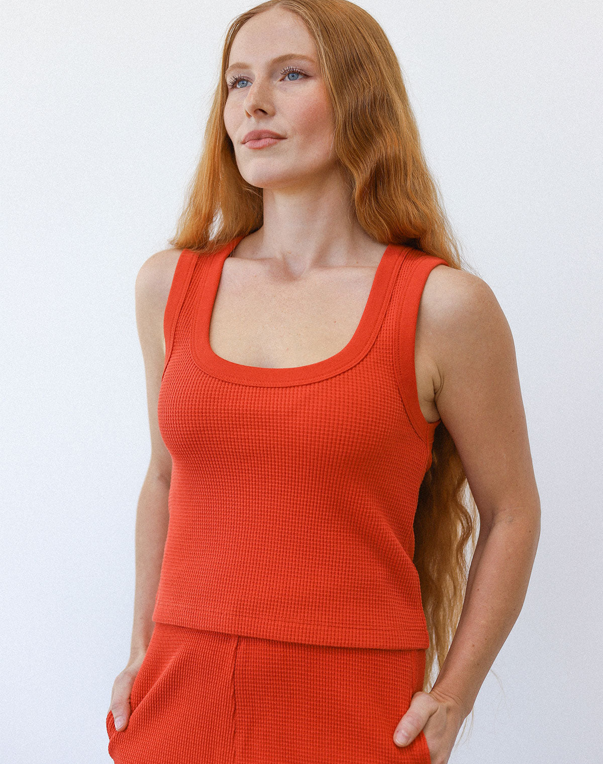 Waffle Square Crop Tank