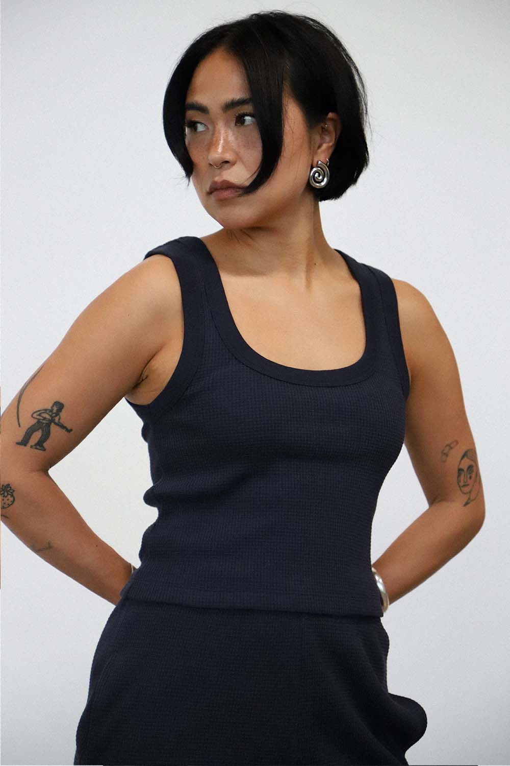 Waffle Square Crop Tank