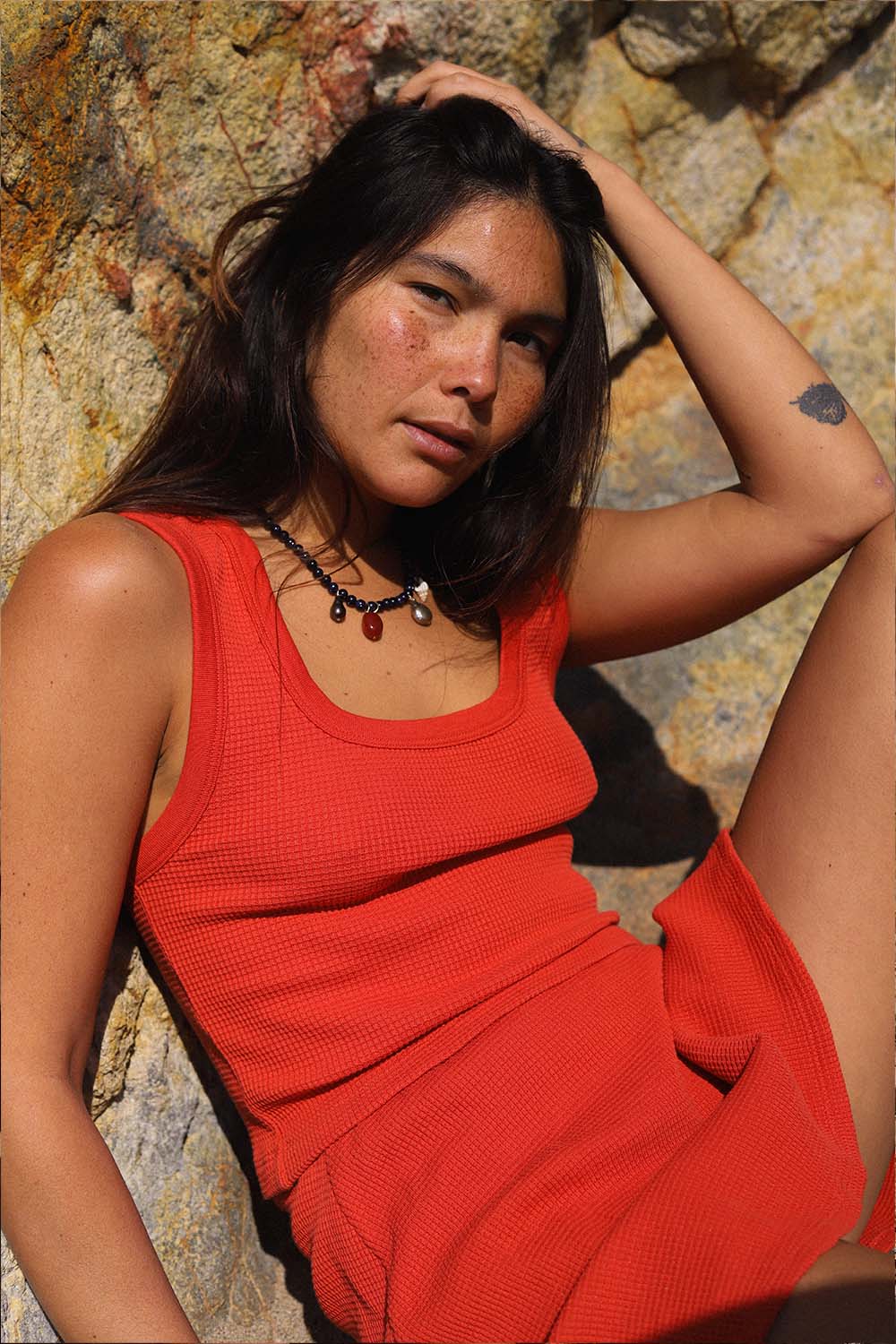 Waffle Square Crop Tank