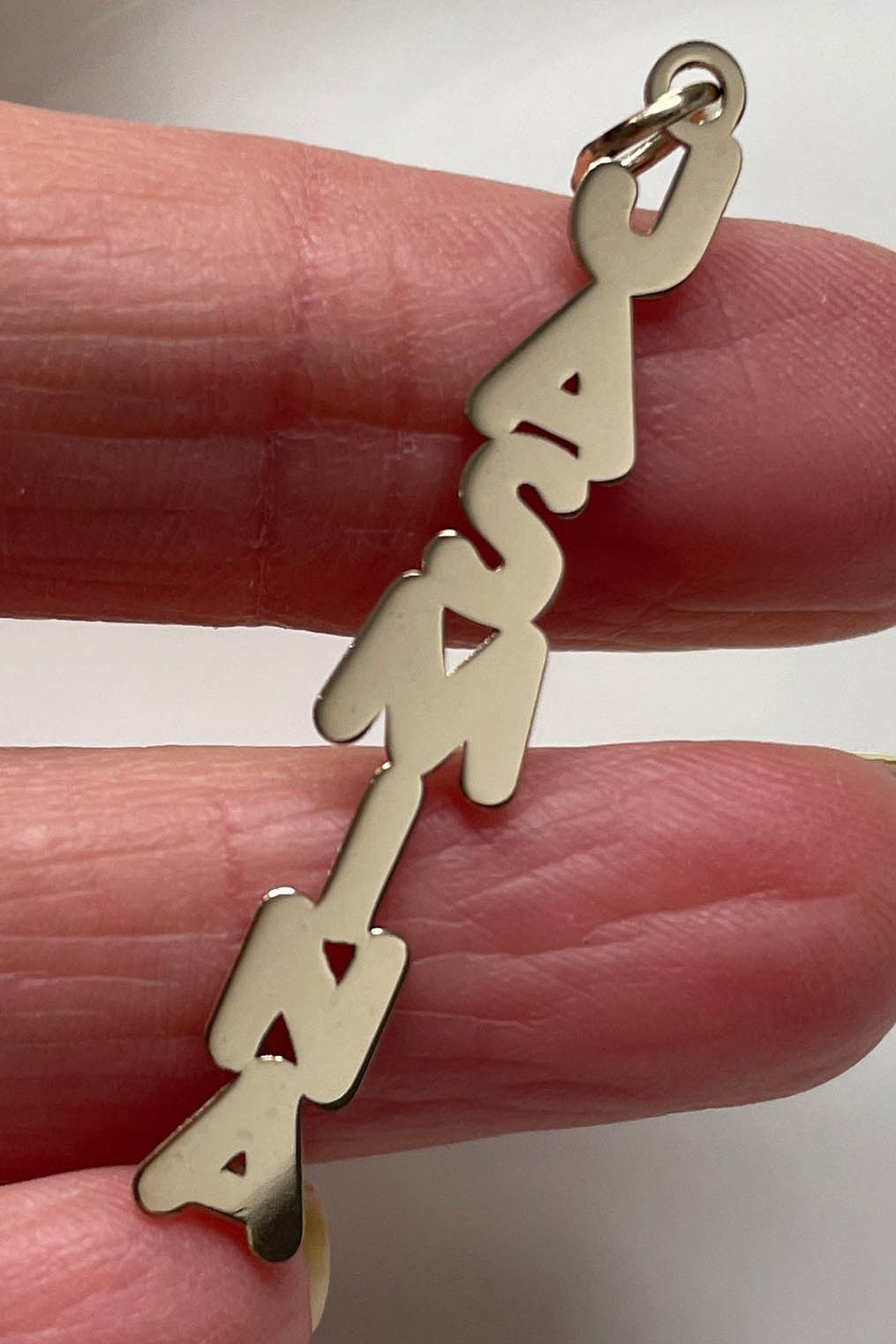 Custom Vertical Bubble Letter Name Charm