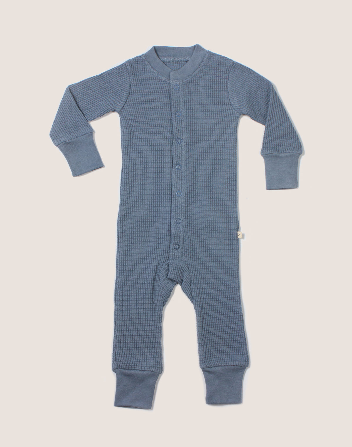 Noble Organic Waffle One-Piece Sleeper in Blue Moon