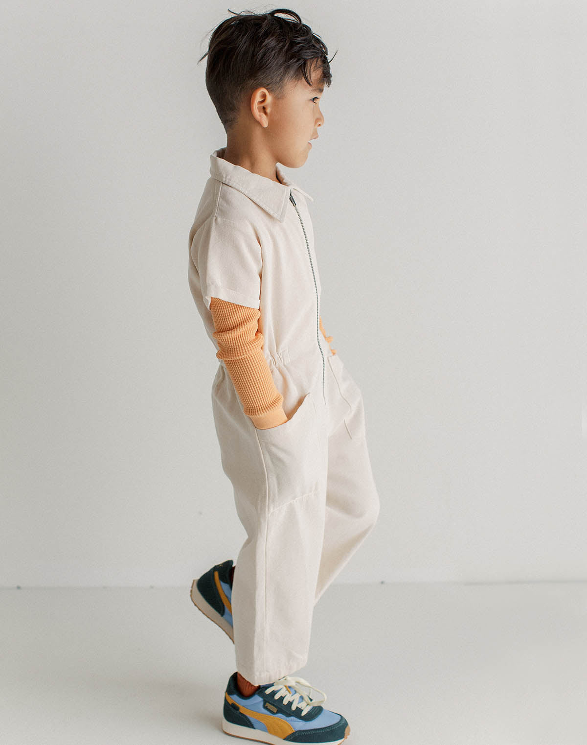 Noble Organic Utility Suit in Oat Milk