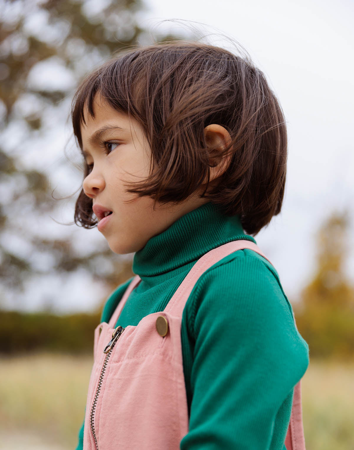 Noble Organic Rib Turtleneck in Pine