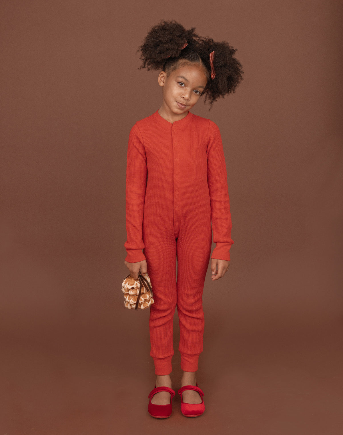 Noble Organic Waffle One-Piece Sleeper in Paprika