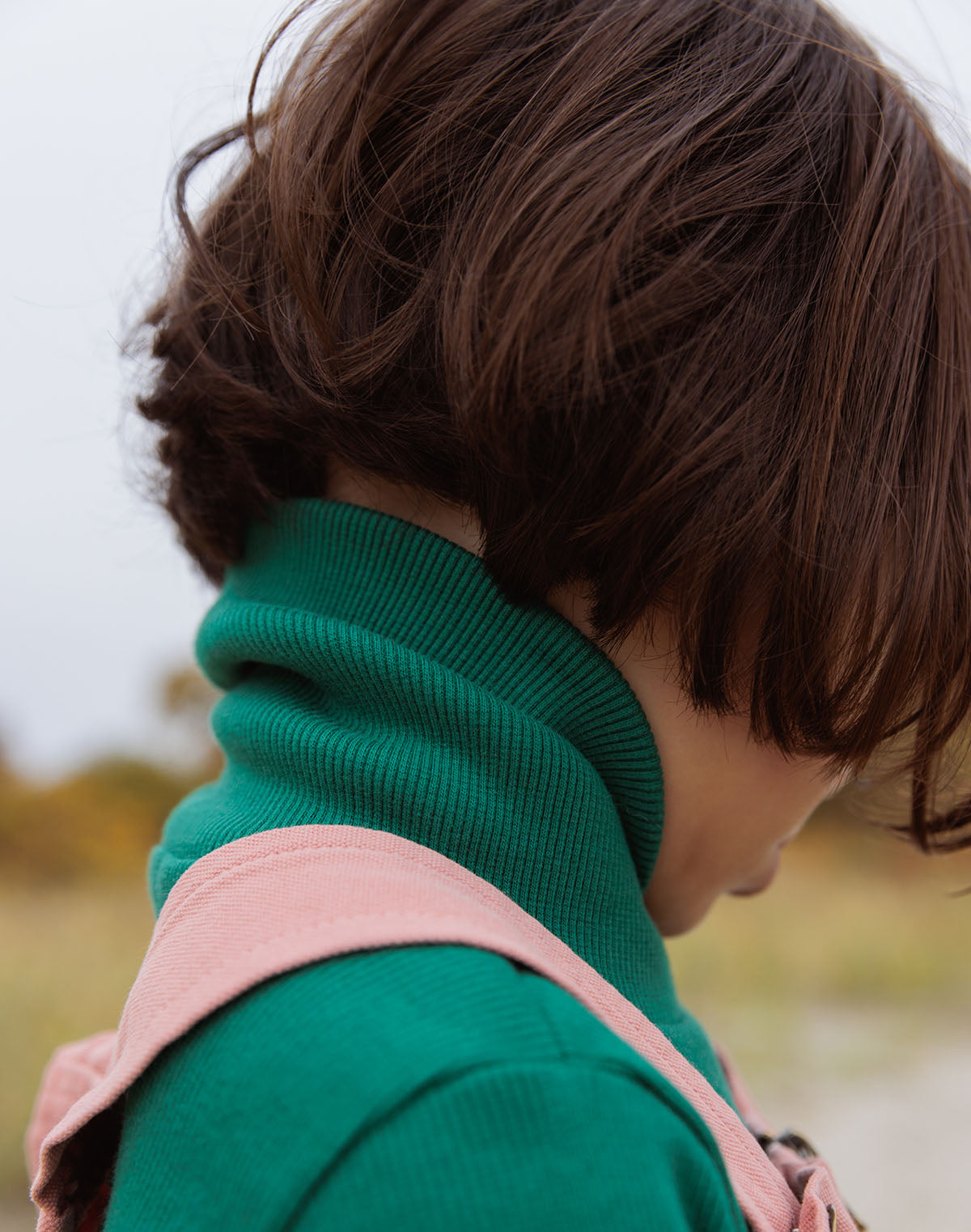 Noble Organic Rib Turtleneck in Pine