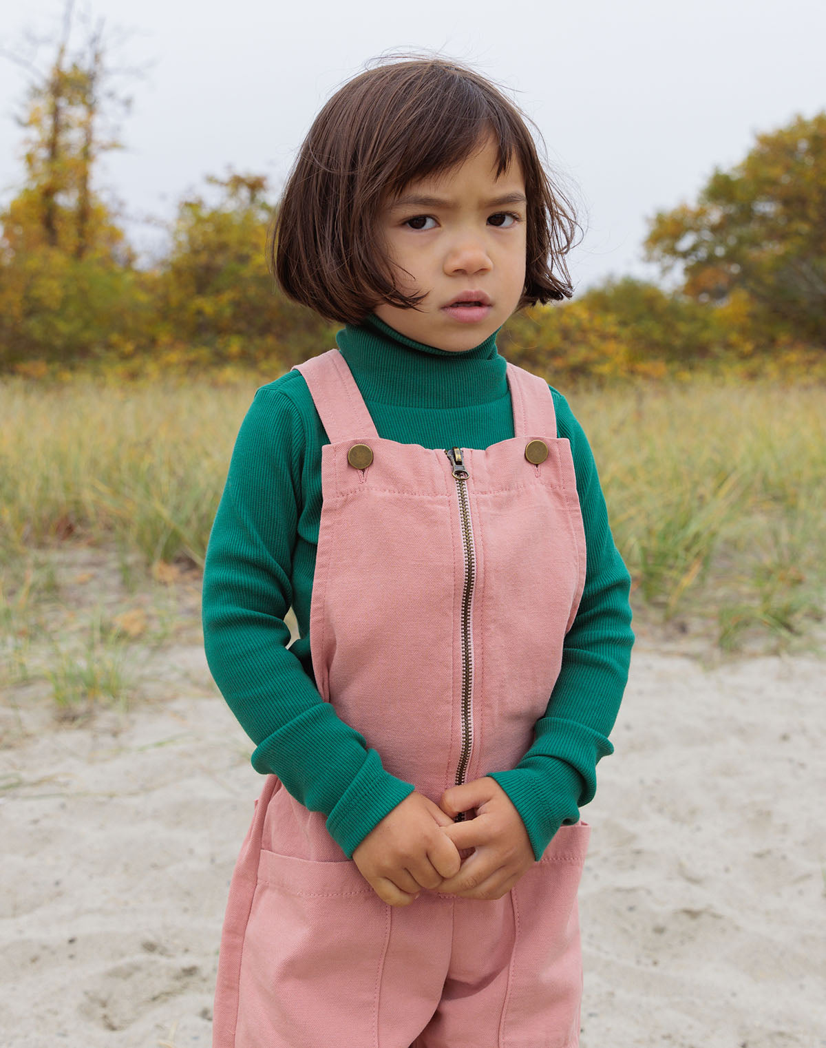 Noble Organic Rib Turtleneck in Pine