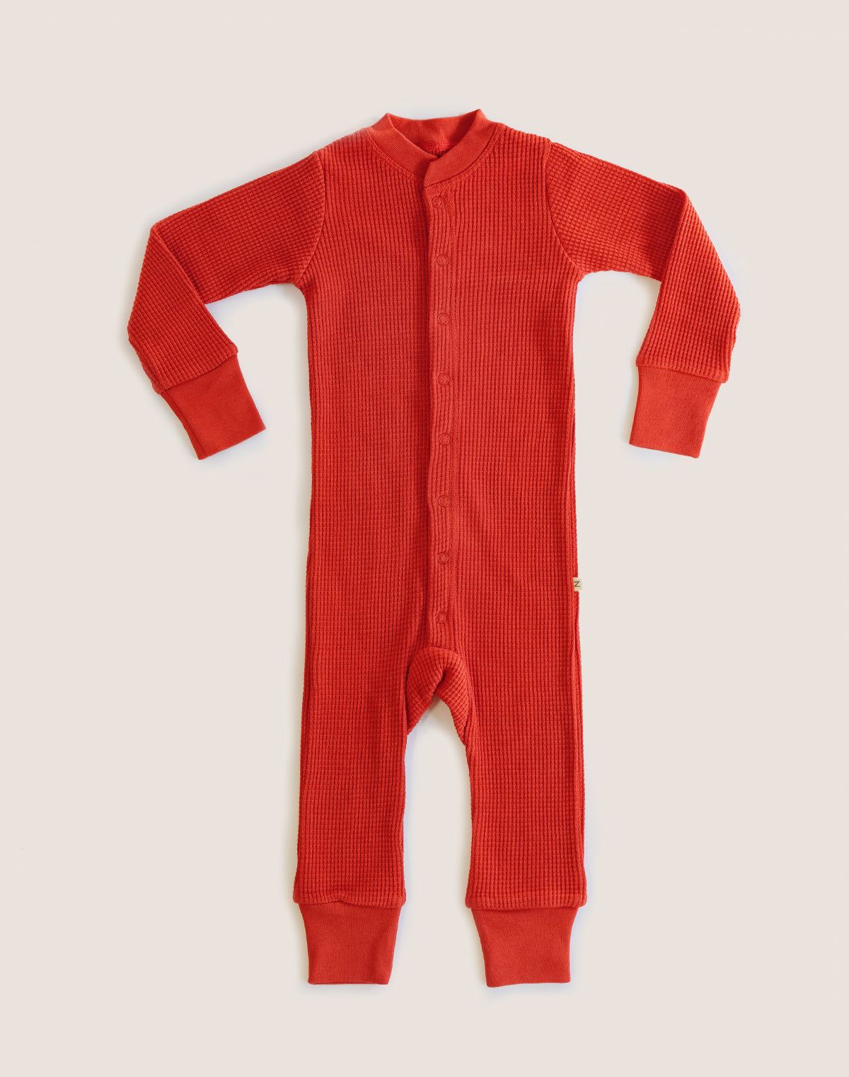 Noble Organic Waffle One-Piece Sleeper in Paprika