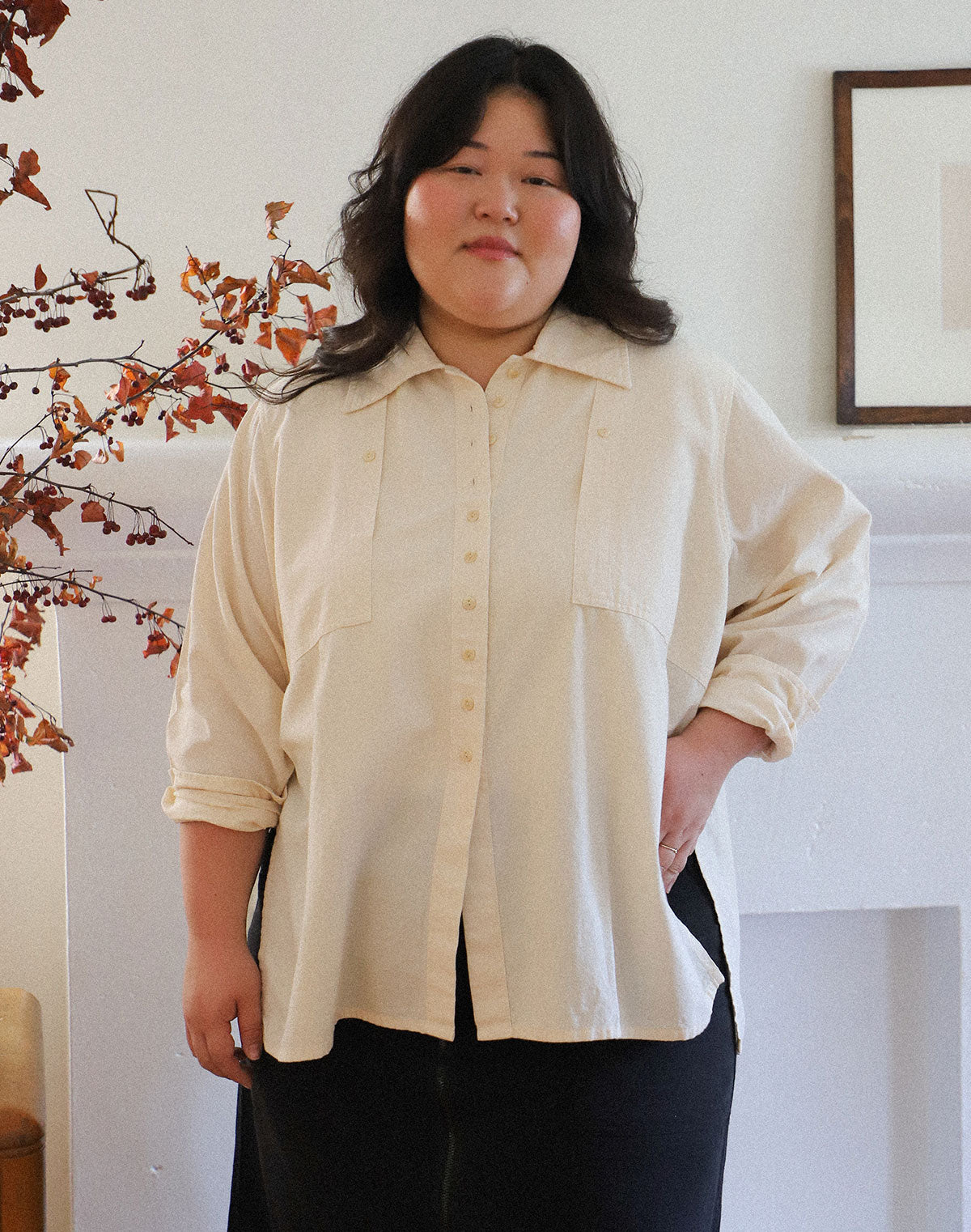 Noble Adult Collared Shirt in Oat Milk