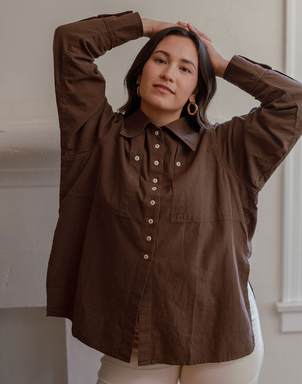 Noble Adult Collared Shirt in Chocolate