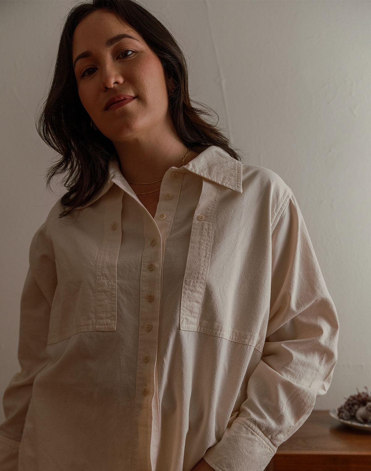 Noble Adult Collared Shirt in Oat Milk