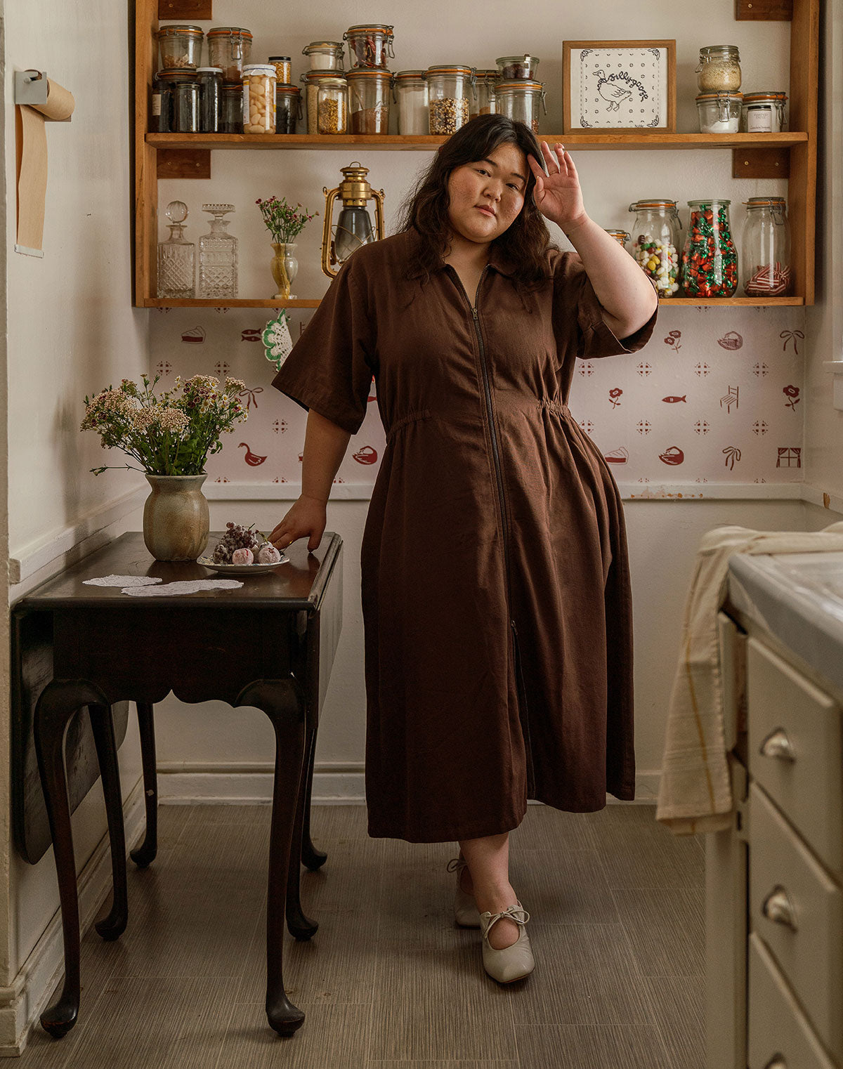 Noble Adult Long Utility Dress in Chocolate