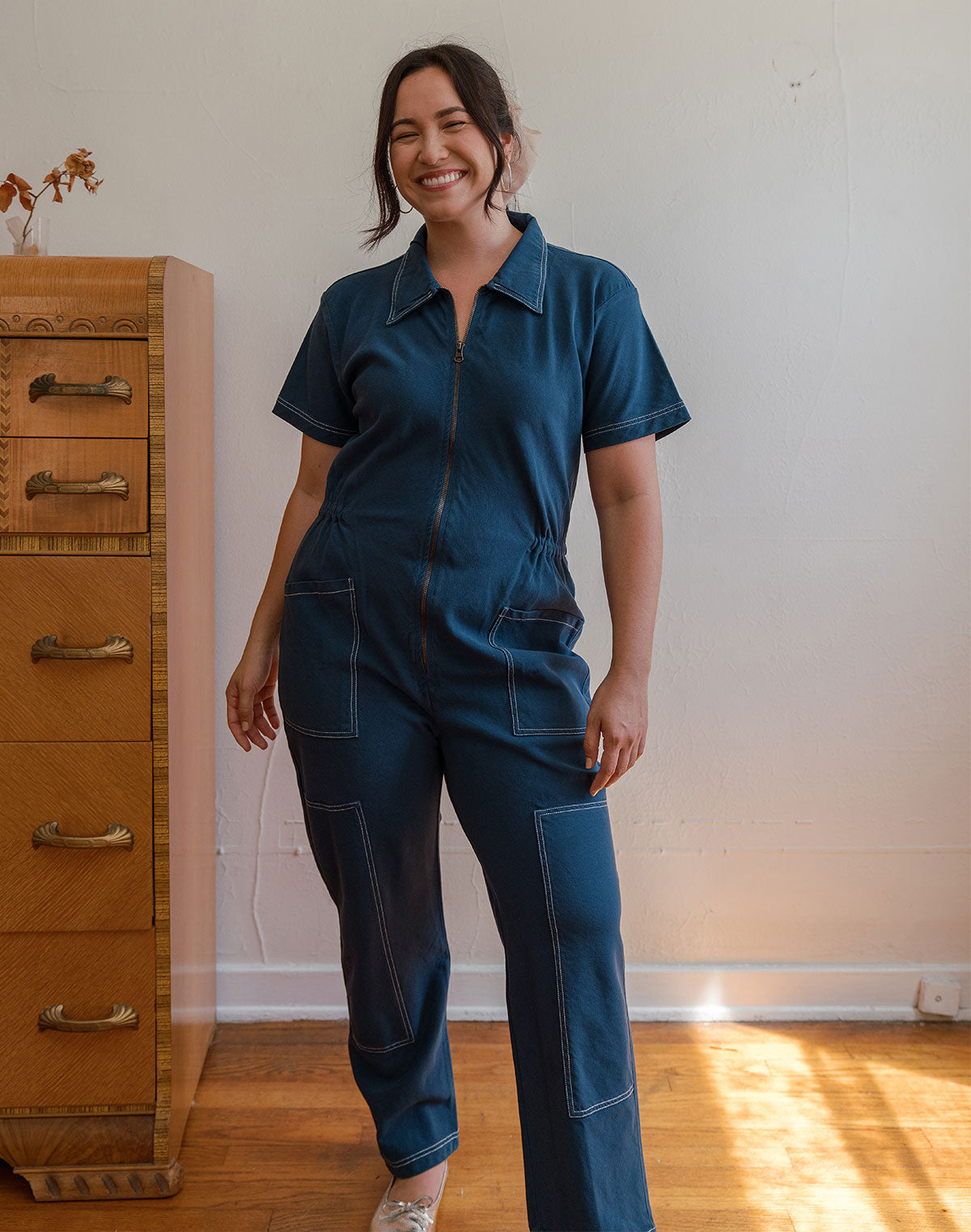 Noble Adult Utility Suit in Navy w/ Contrast Stitch