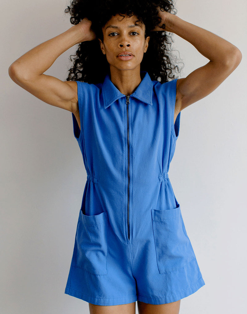 Noble Adult Organic Tank Suit in French Blue