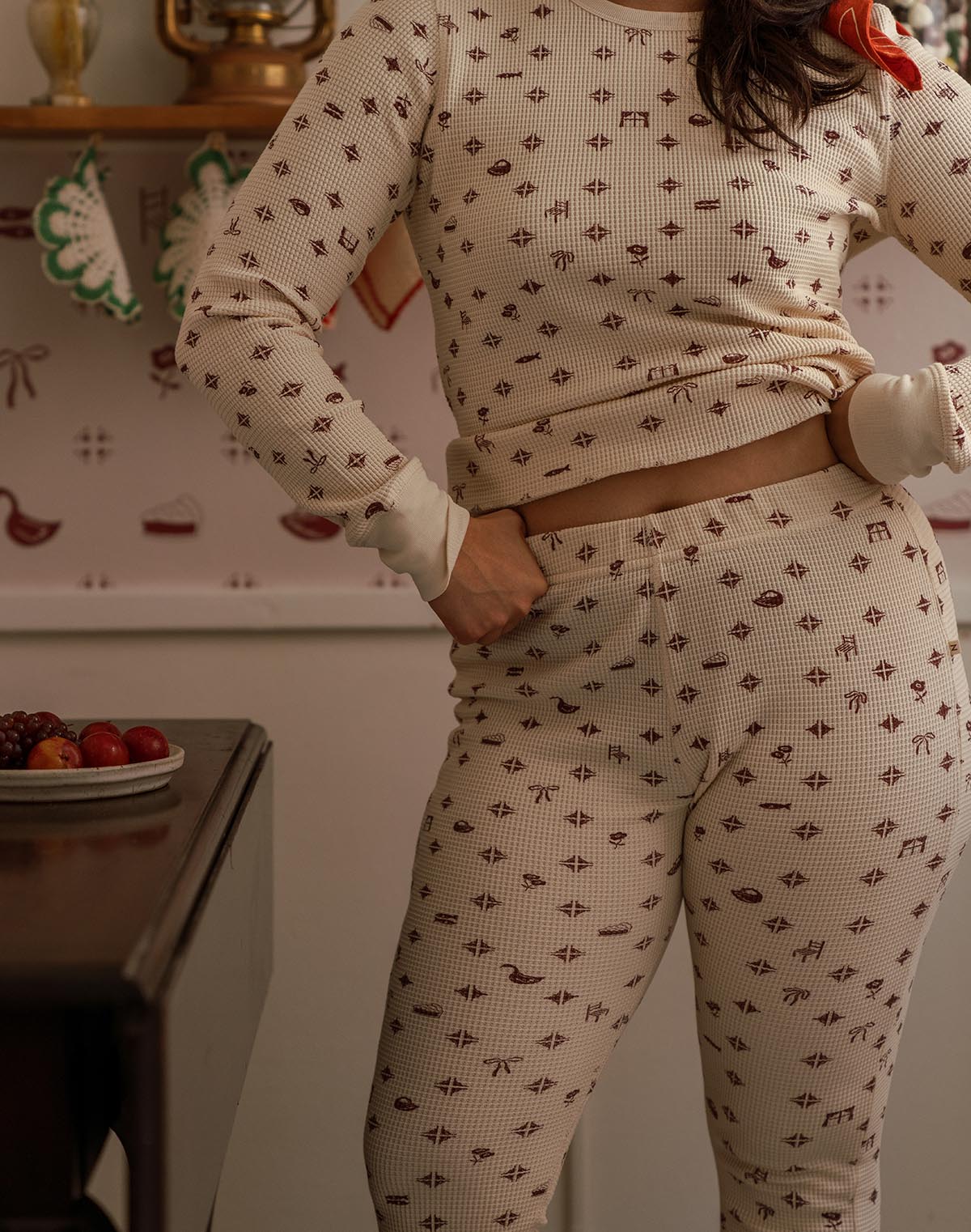 Noble Adult Organic Waffle Top in Blanche's Kitchen Tile