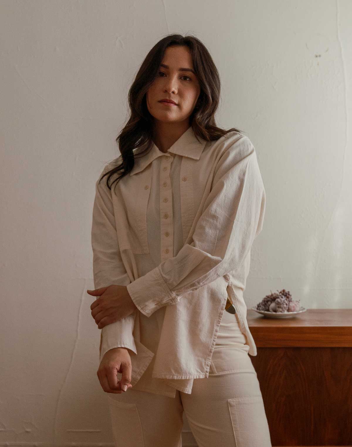 Noble Adult Collared Shirt in Oat Milk