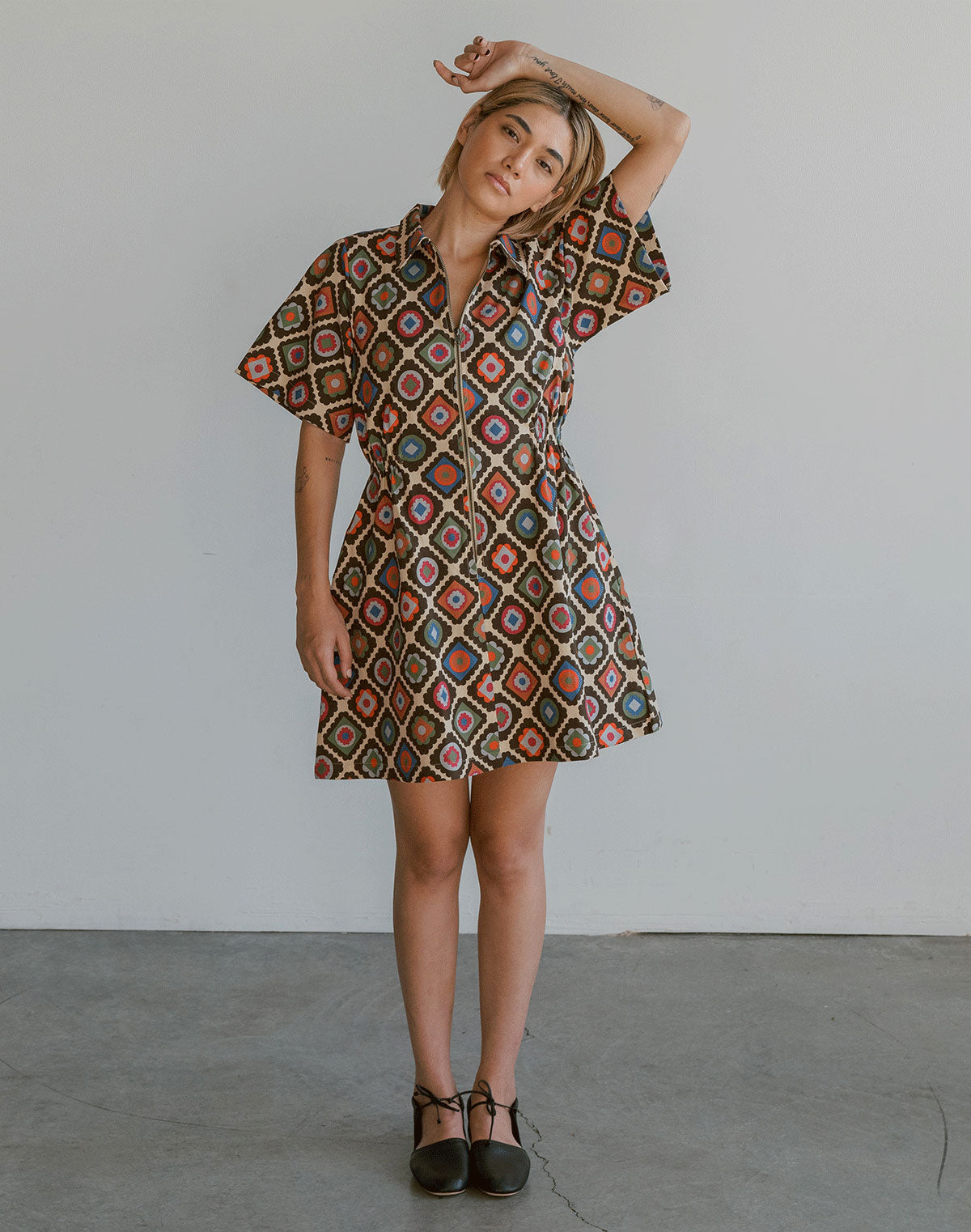 Noble Adult Utility Dress in Granny Print