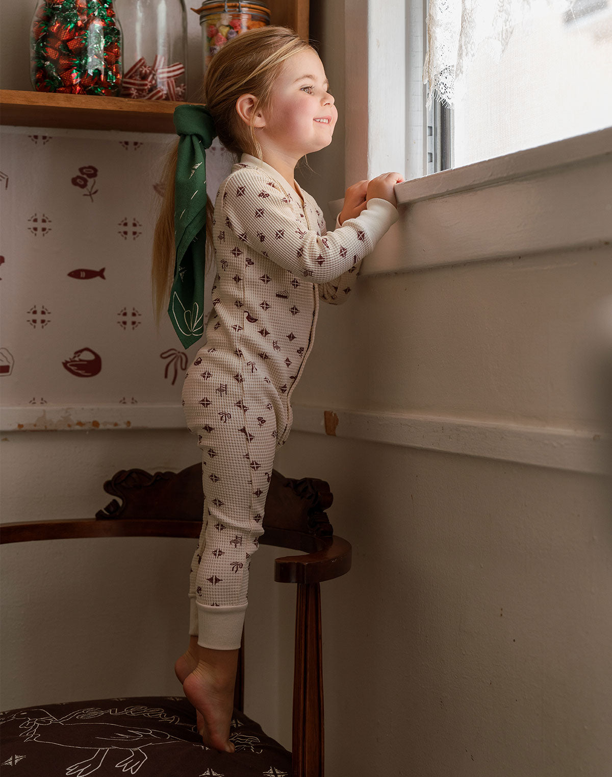 Noble Organic Waffle One-Piece Sleeper in Blanche's Kitchen Tile