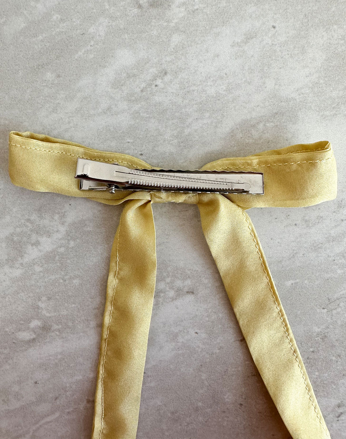 Rosemarine Textiles Small Butter Yellow Silk Plant Dyed Hair Bow