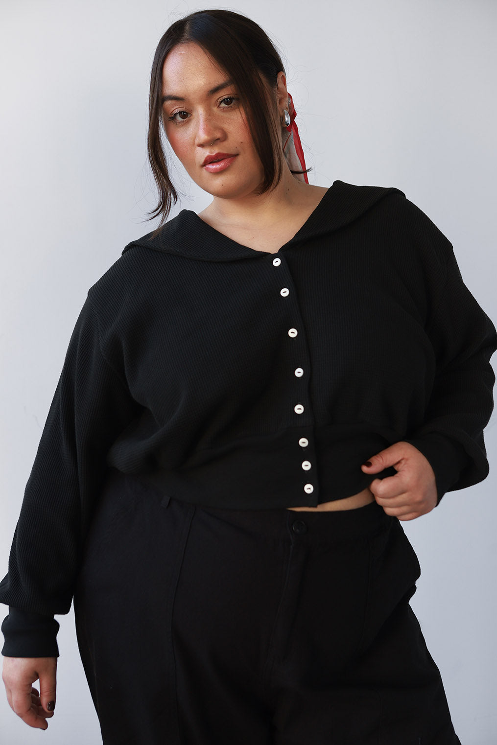 Waffle Sailor Cardigan