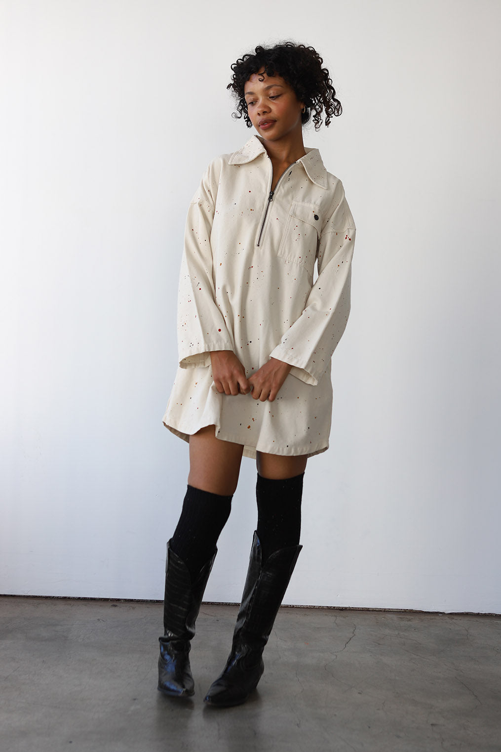 Noble Smock Dress in Splatter Print