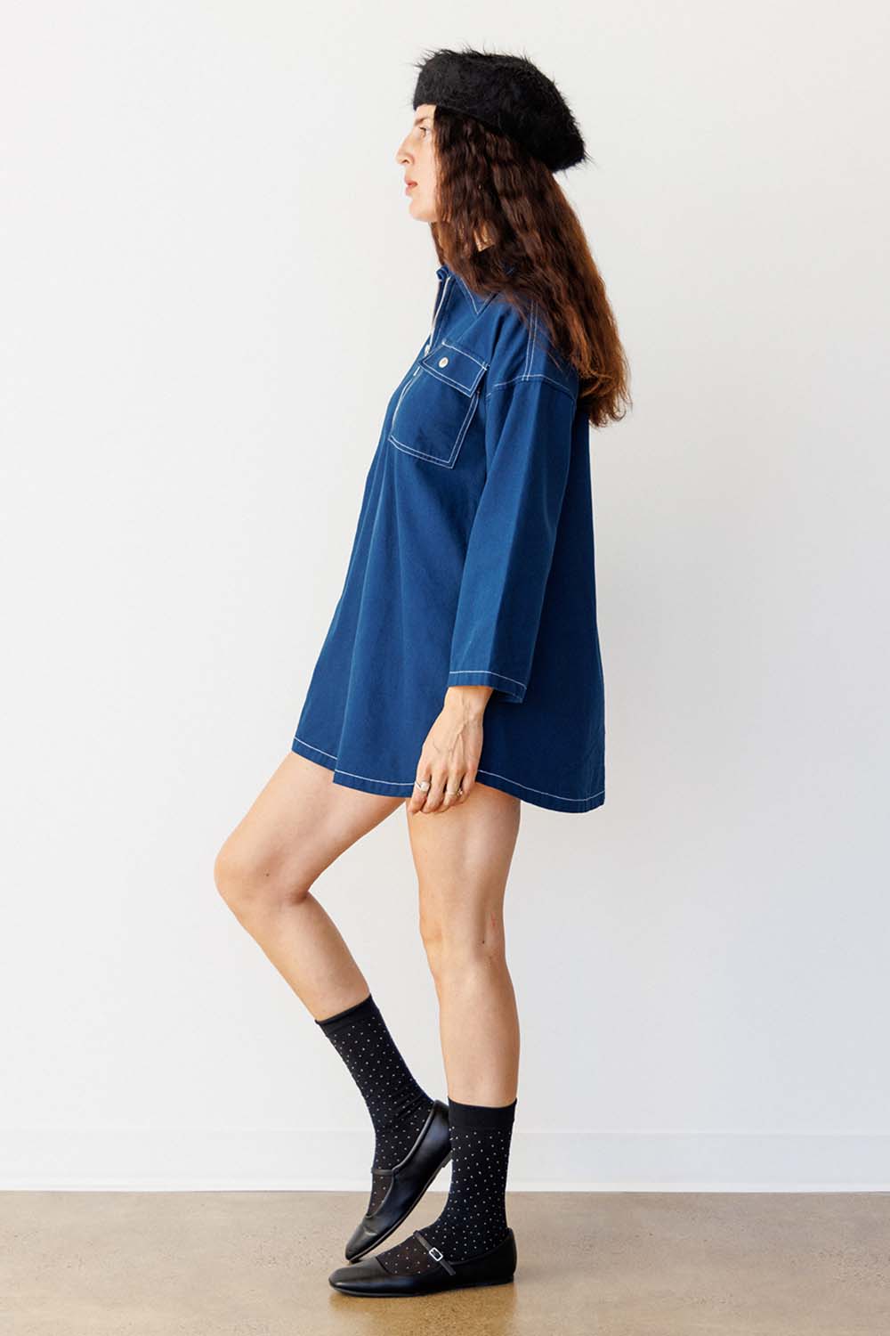 Noble Smock Dress in Navy