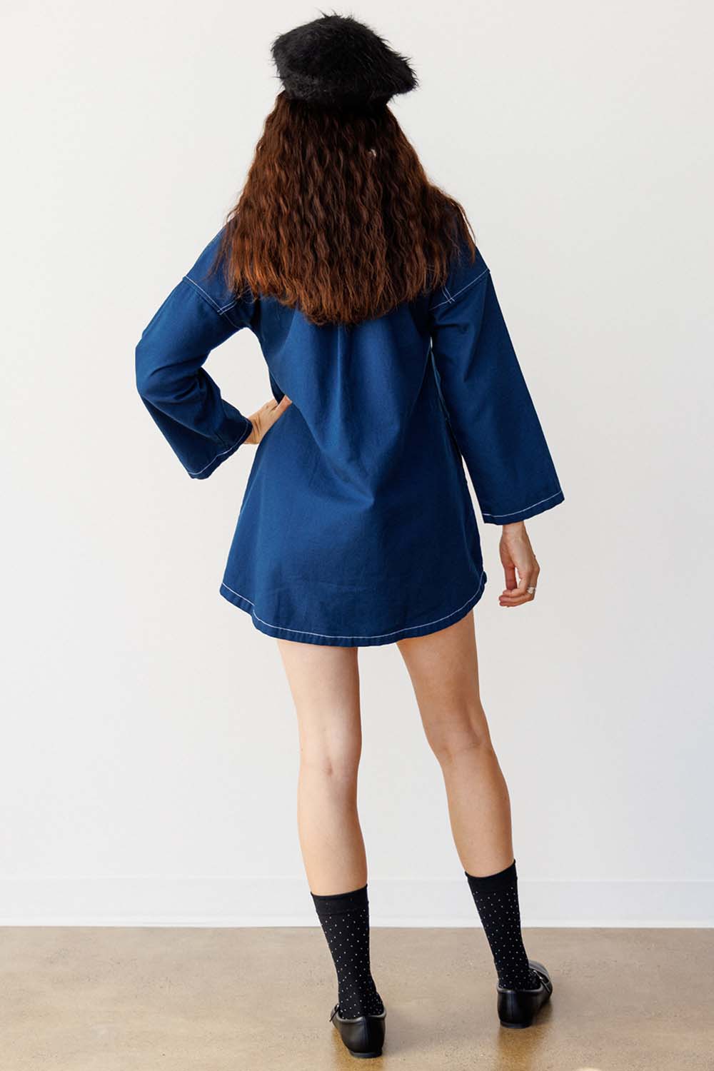 Noble Smock Dress in Navy