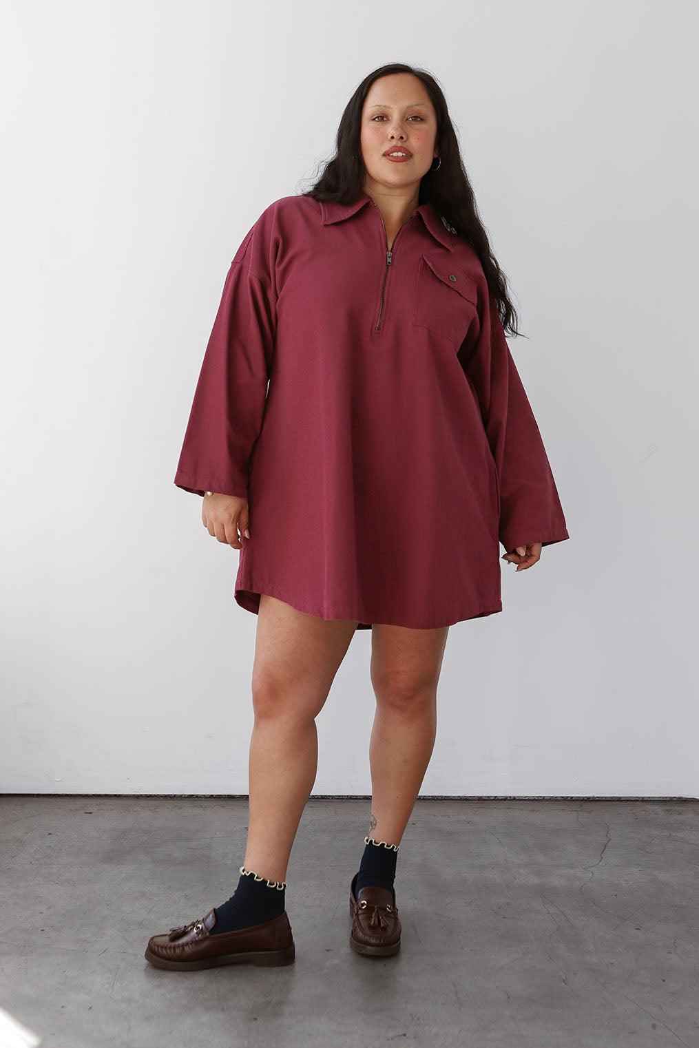 Noble Smock Dress in Bordeaux