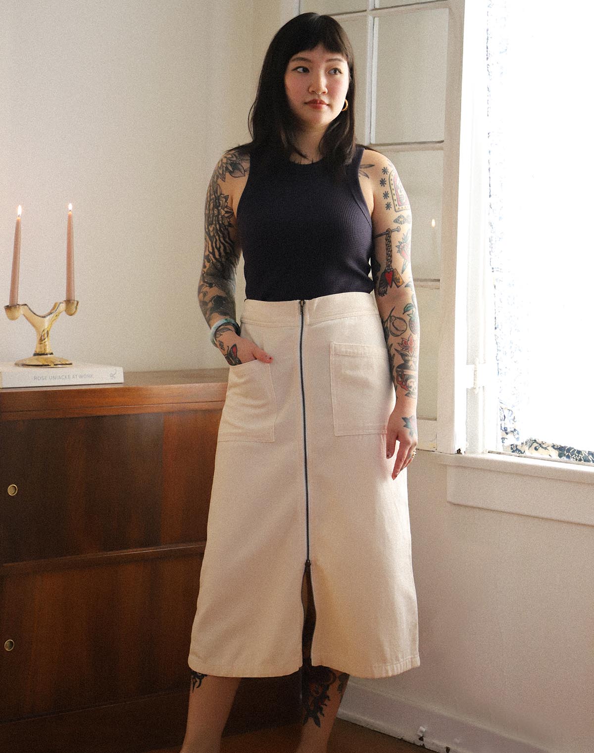 Noble Adult Utility Skirt in Oat Milk