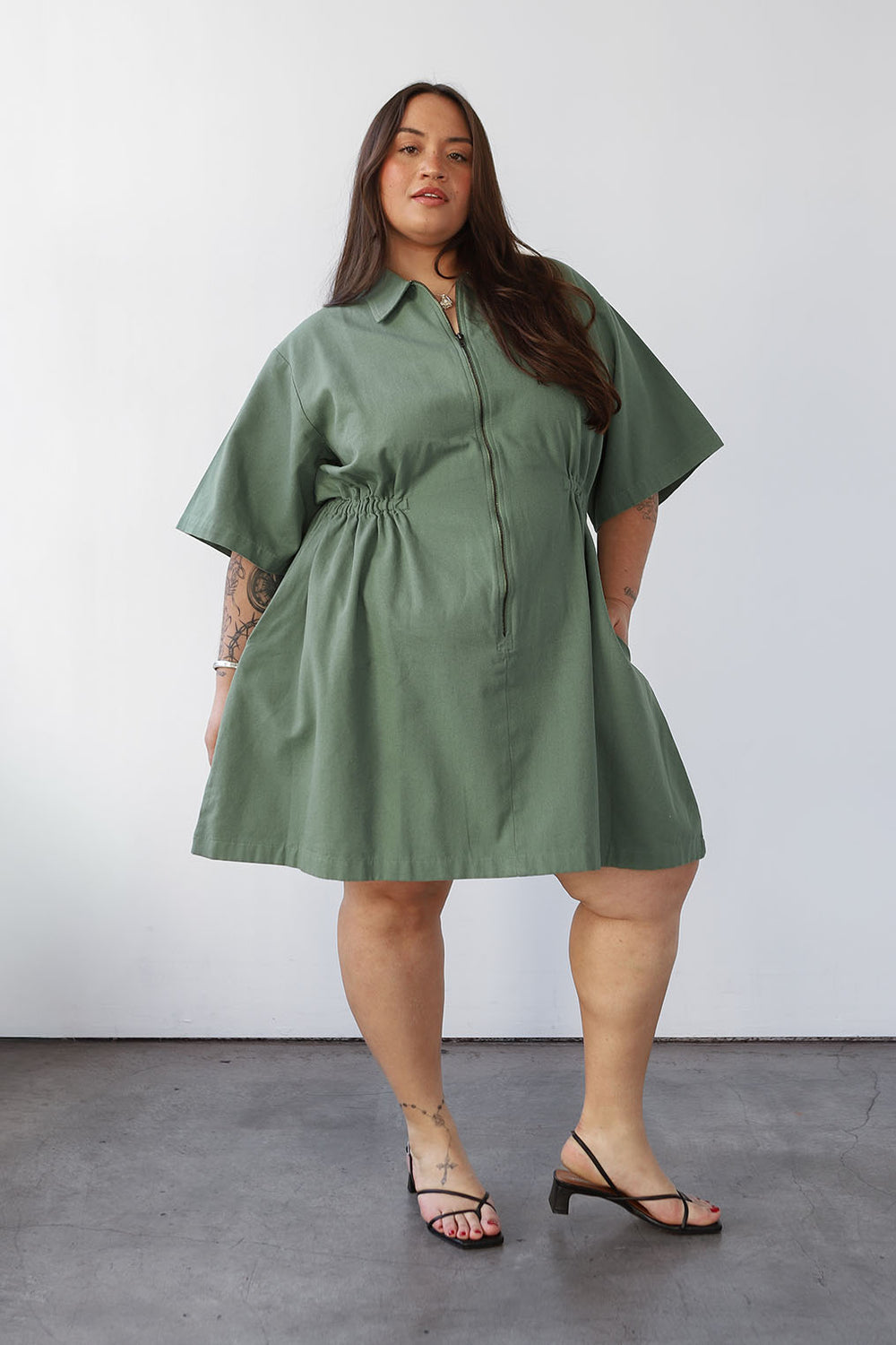 Noble Utility Dress in Sea Glass