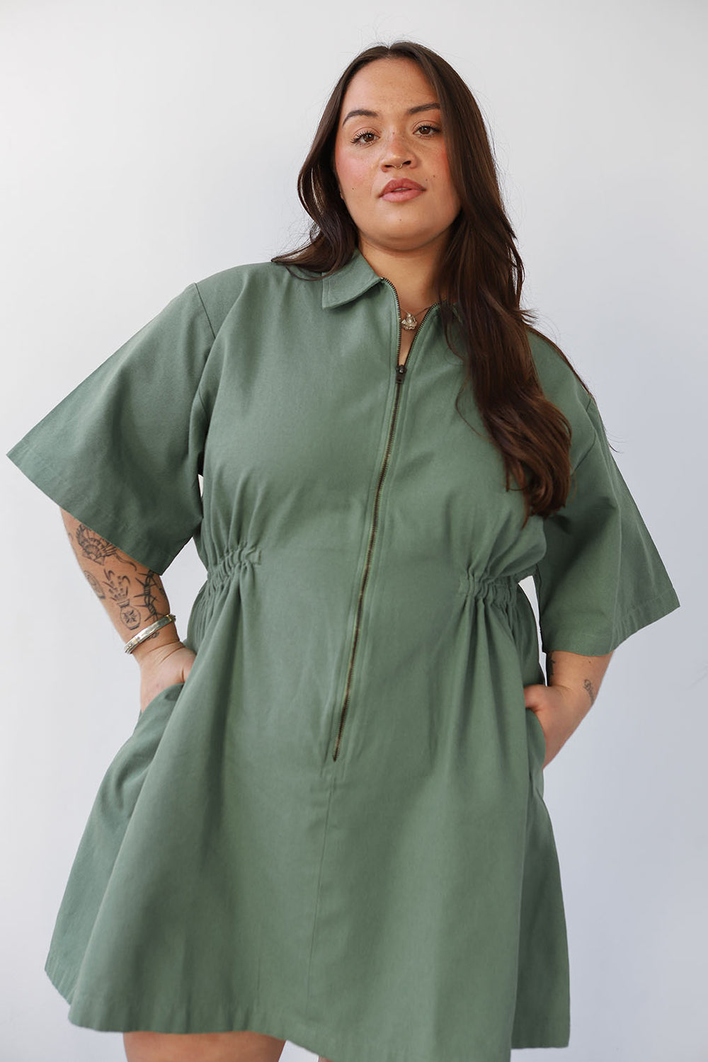 Noble Utility Dress in Sea Glass