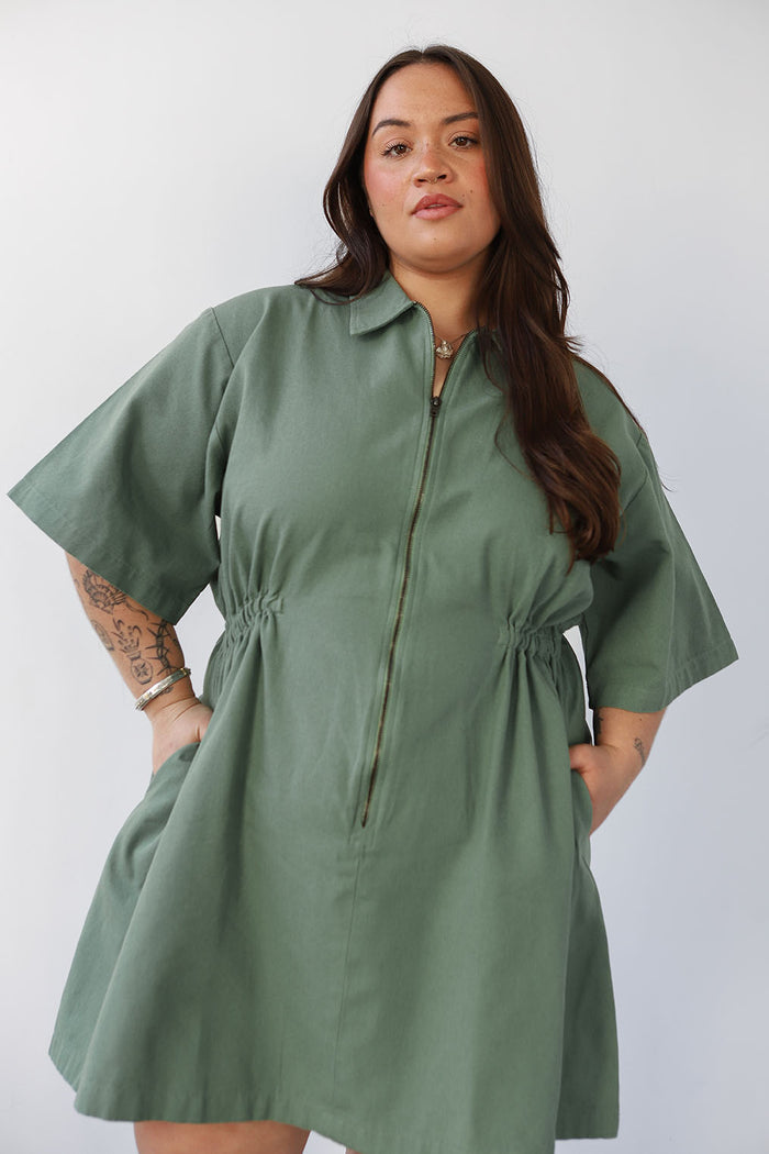 Noble Utility Dress in Sea Glass