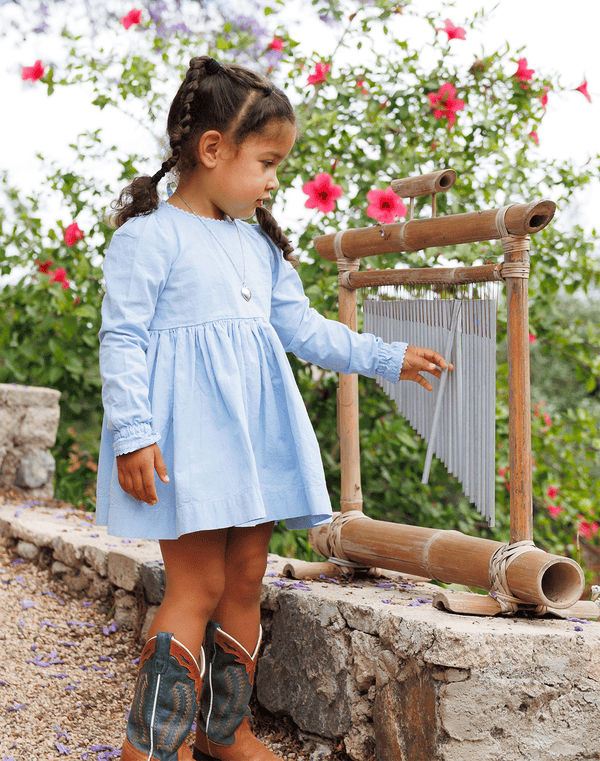 Noble Organic Vale Dress in Bluebell