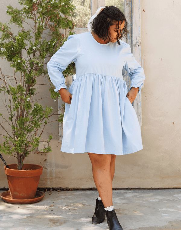 Noble Organic Adult Vale Dress in Bluebell