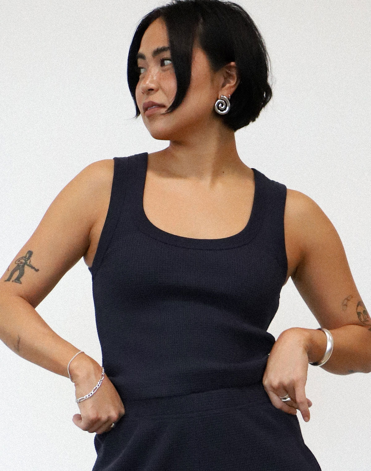 Waffle Square Crop Tank